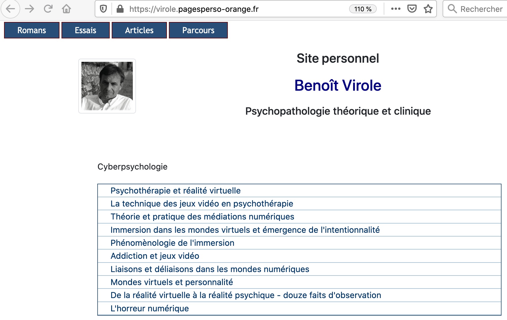 Benoît Virole – Cyberpsychologie